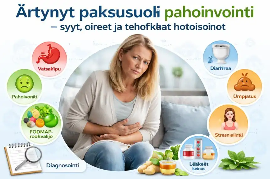 Ärtynyt paksusuoli pahoinvointi – syyt, oireet ja tehokkaat hoitokeinot