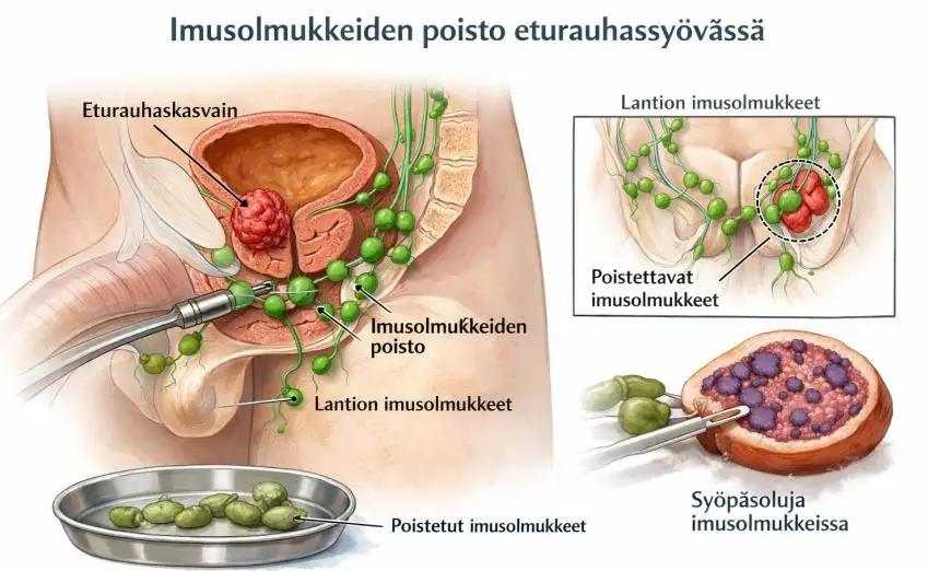 Imusolmukkeiden poisto eturauhassyövässä – Täydellinen opas diagnostiikasta, hoidosta ja ennusteesta