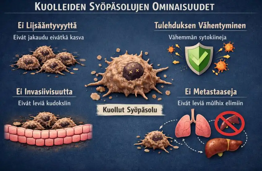 Kuolleiden syöpäsolujen ominaisuudet – mitä ne kertovat taudin hoidosta ja ennusteesta?