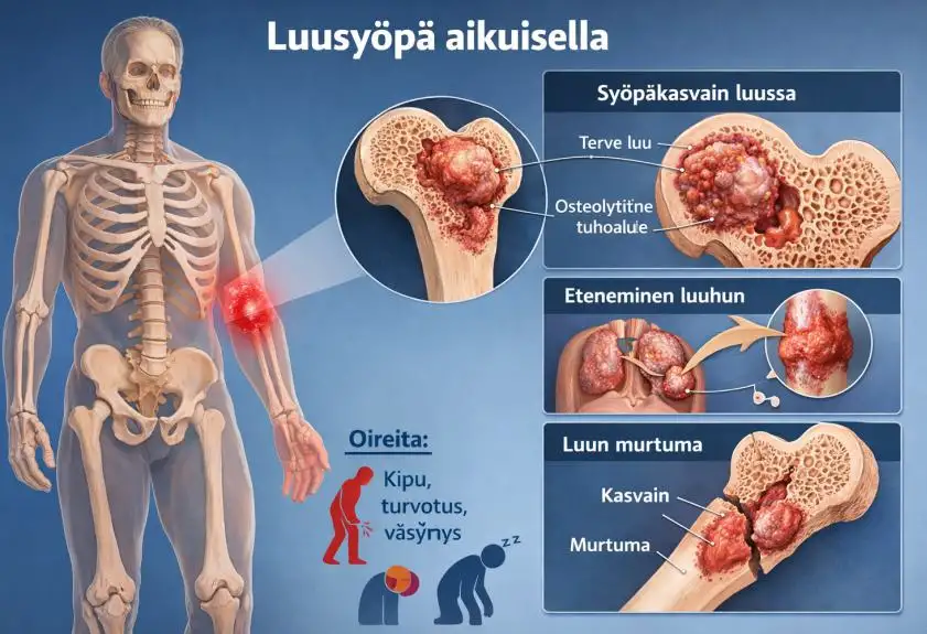Luusyöpä aikuisella – Oireet, diagnosointi ja nykyaikaiset hoitomahdollisuudet